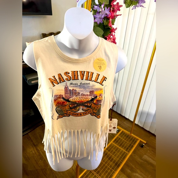 💕NWT💕 Recycled Threads, Nashville Music Festival Top, Large - Picture 8 of 9